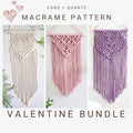 3 in 1 macrame heart valentines wall hanging PATTERN BUNDLE.