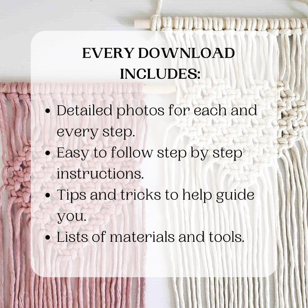 3 in 1 macrame heart valentines wall hanging PATTERN BUNDLE.